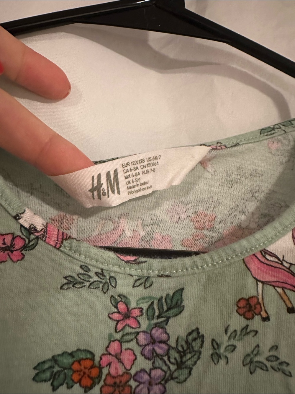 H&M Mint Green Unicorn & Floral Tank Dress with Pink Accents - Picture 2 of 3